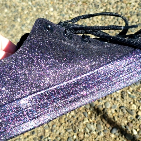 Price drop! Converse All Star Women 9.5, Men 7.5. Purple Glitter low top shoe - Picture 13 of 16